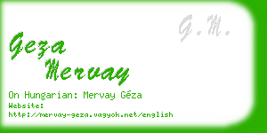 geza mervay business card